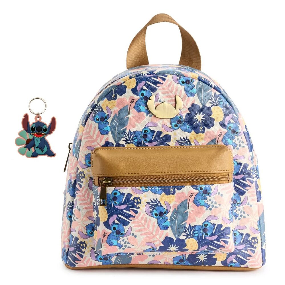 Disney Lilo and Stitch Tropical Mini Backpack with Keychain